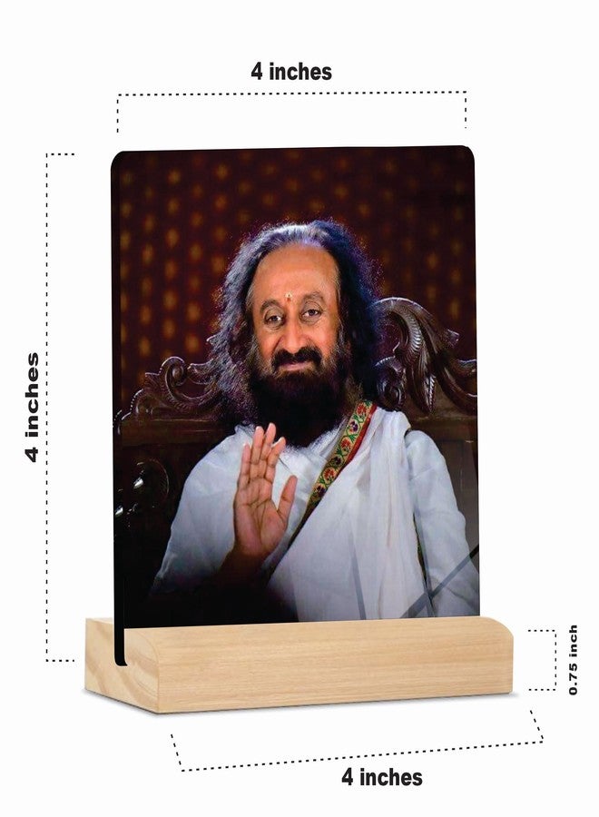 Giftplease Sri Sri Ravi Shankar ji Tabletop Photo Frame with Wooden Stand | Desk Frame for Home & Office D cor | Spiritual & Inspirational Gift | Elegant Display Frame for Pictures GMP_72 - Image 2